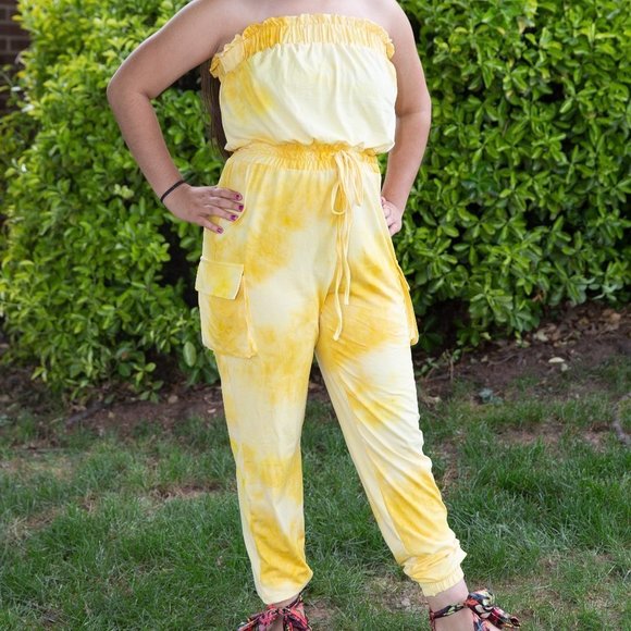 rosevelvet Pants - Yellow Tye Dye Jumper